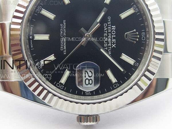 DateJust 41 126334 Clean 1:1 Best Edition 904L Steel Black Stick Dial on Oyster Bracelet VR3235 - Image 10