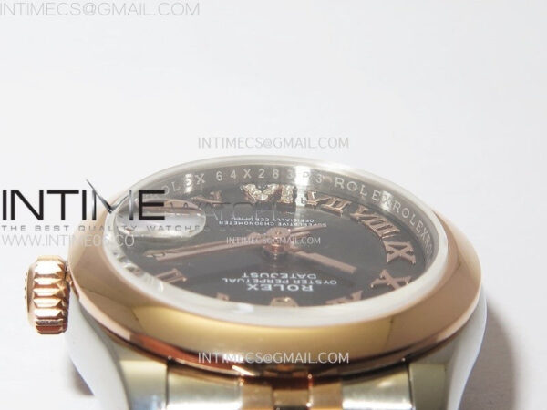 Datejust 28mm 279171 Smooth Bezel SS/RG APSF Best Edition Gray Dial Roman Markers on SS Jubilee Bracelet NH05 - Image 10