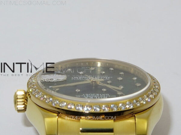 DateJust 31mm YG APSF Best Edition Green Flowers Crystals Dial on President Bracelet A2824 - Image 10