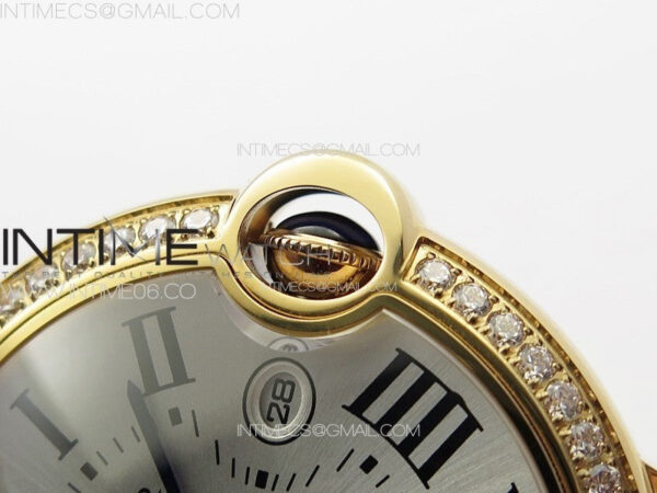 Ballon White 42mm Double Diamonds Bezel RG K3F 1:1 Best Edition White Texture Dial on Black Leather Strap A2824 - Image 10