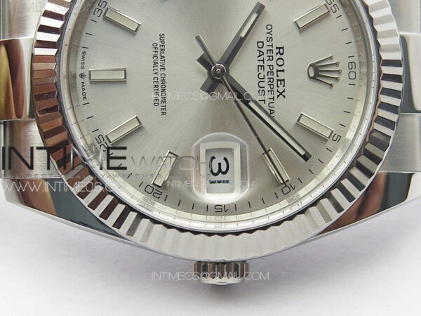 DateJust 41 126334 Clean 1:1 Best Edition 904L Steel Silver Stick Dial on Oyster Bracelet VR3235 - Image 11