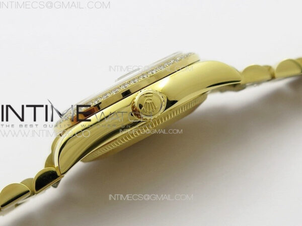 DateJust 31mm YG APSF Best Edition Green Flowers Crystals Dial on President Bracelet A2824 - Image 11
