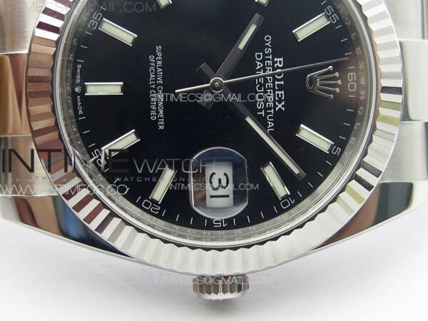 DateJust 41 126334 Clean 1:1 Best Edition 904L Steel Black Stick Dial on Oyster Bracelet VR3235 - Image 11