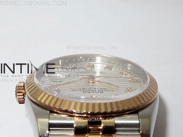 DateJust 36 SS 126231 904L SS/RG VSF 1:1 Best Edition Silver Fluted Dial Diamonds Markers on Jubilee Bracelet VS3235 - Image 10