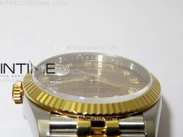 DateJust 36 SS 126233 904L SS/YG VSF 1:1 Best Edition Gold Fluted Dial Diamonds Markers on Jubilee Bracelet VS3235 - Image 11
