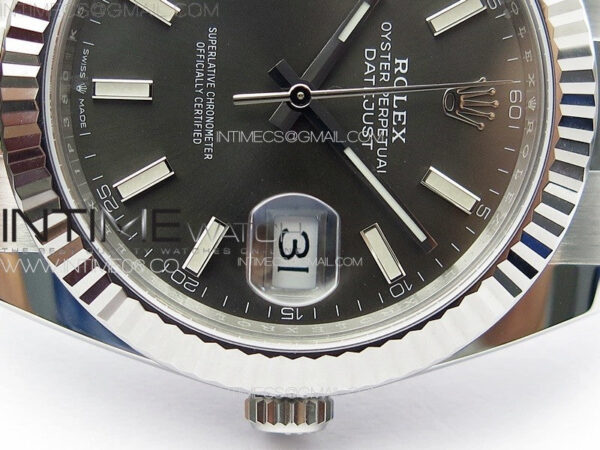 DateJust 41 126334 Clean 1:1 Best Edition 904L Steel Gray Stick Dial on Oyster Bracelet VR3235 - Image 11