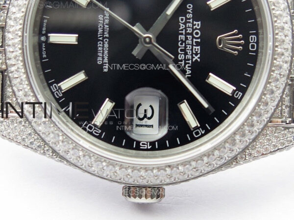 DateJust 41 126334 Full Paved Diamonds BP Best Edition Black Dial Stick Markers on Jubilee Bracelet A2824 - Image 10