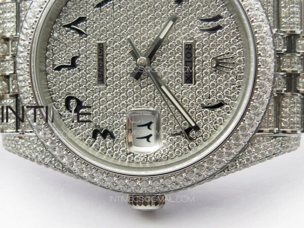 DateJust 41 126334 Full Paved Diamonds BP Best Edition Diamond Dial Arabic Markers on Jubilee Bracelet A2824 - Image 10