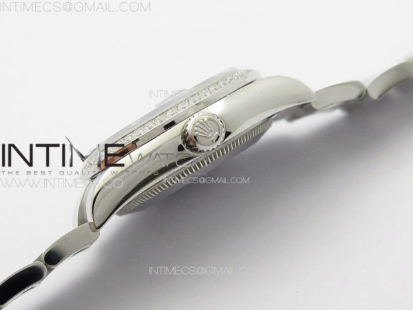 DateJust 31mm 72610 Crystals Bezel SS APSF Best Edition Blue Flowers Crystals Dial on Oyster Bracelet A2824 - Image 11
