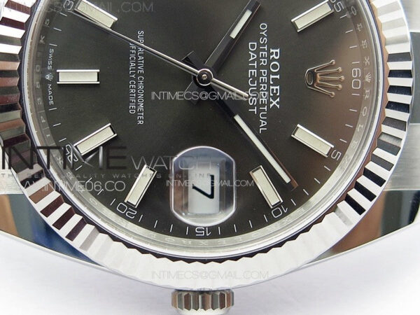 DateJust 41 126334 Clean 1:1 Best Edition 904L Steel Gray Stick Dial on Oyster Bracelet VR3235 - Image 12