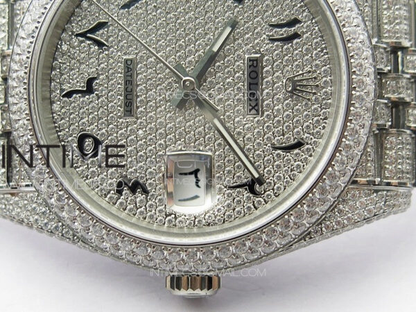 DateJust 41 126334 Full Paved Diamonds BP Best Edition Diamond Dial Arabic Markers on Jubilee Bracelet A2824 - Image 12