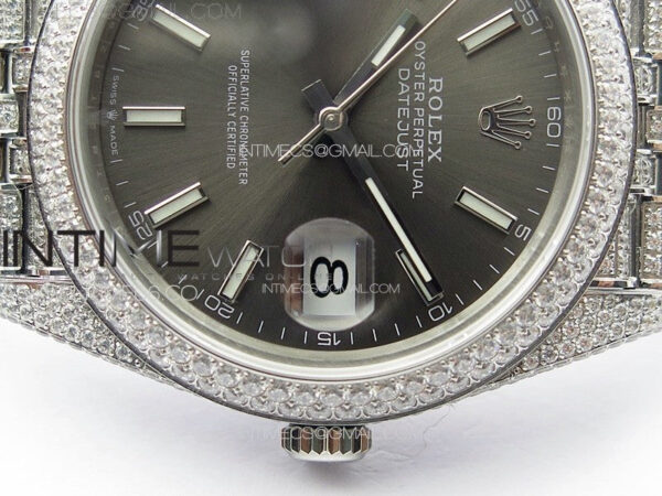 DateJust 41 126334 Full Paved Diamonds BP Best Edition Rhodium Dial Stick Markers on Jubilee Bracelet A2824 - Image 12
