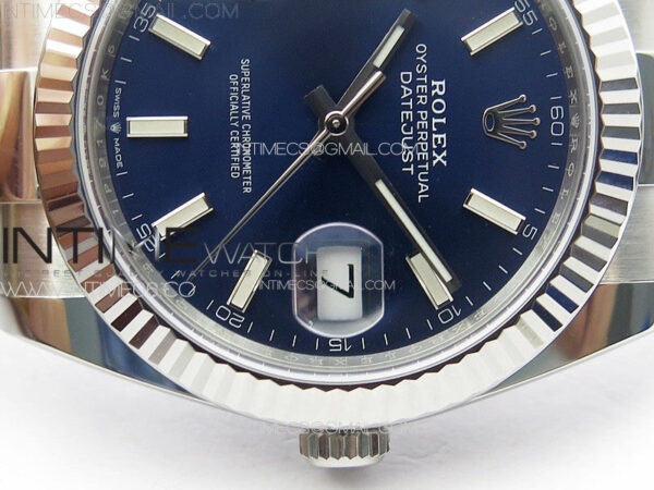 DateJust 41 126334 Clean 1:1 Best Edition 904L Steel Blue Stick Dial on Oyster Bracelet VR3235 - Image 12