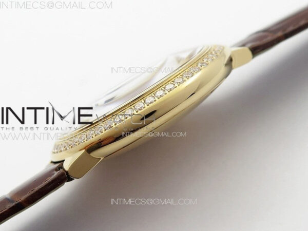 Ballon White 42mm Double Diamonds Bezel RG K3F 1:1 Best Edition White Texture Dial on Black Leather Strap A2824 - Image 12