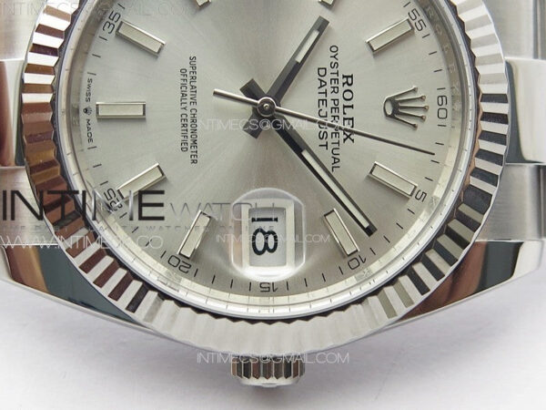 DateJust 41 126334 Clean 1:1 Best Edition 904L Steel Silver Stick Dial on Oyster Bracelet VR3235 - Image 13