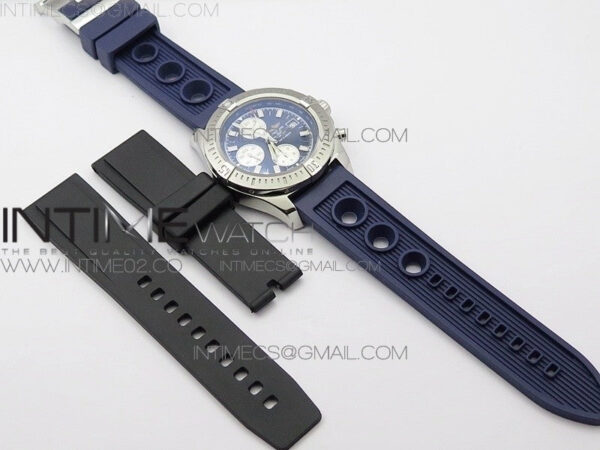 Challenger Chronograph SS Blue Dial on Rubber Strap A7750 (Free rubber strap) - Image 13