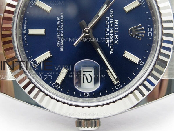 DateJust 41 126334 Clean 1:1 Best Edition 904L Steel Blue Stick Dial on Oyster Bracelet VR3235 - Image 13