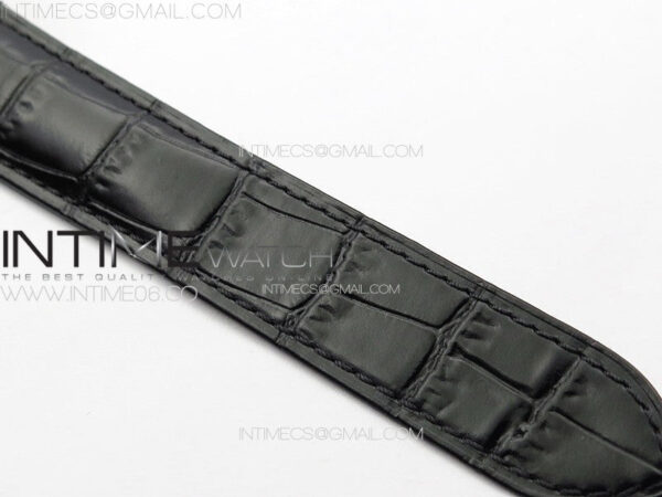 Ballon Bleu 42mm Double Diamonds Bezel RG K3F 1:1 Best Edition White Texture Dial on Black Leather Strap A2824 - Image 13