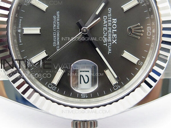 DateJust 41 126334 Clean 1:1 Best Edition 904L Steel Gray Stick Dial on Oyster Bracelet VR3235 - Image 14
