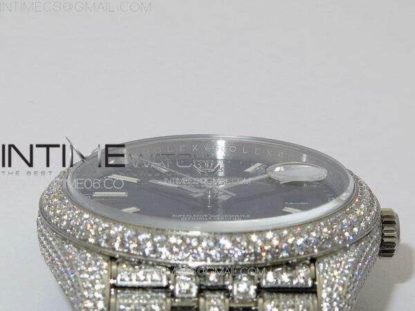 DateJust 41 126334 Full Paved Diamonds BP Best Edition Black Dial Stick Markers on Jubilee Bracelet A2824 - Image 15