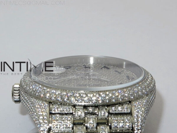 DateJust 41 126334 Full Paved Diamonds BP Best Edition Diamond Dial Arabic Markers on Jubilee Bracelet A2824 - Image 14