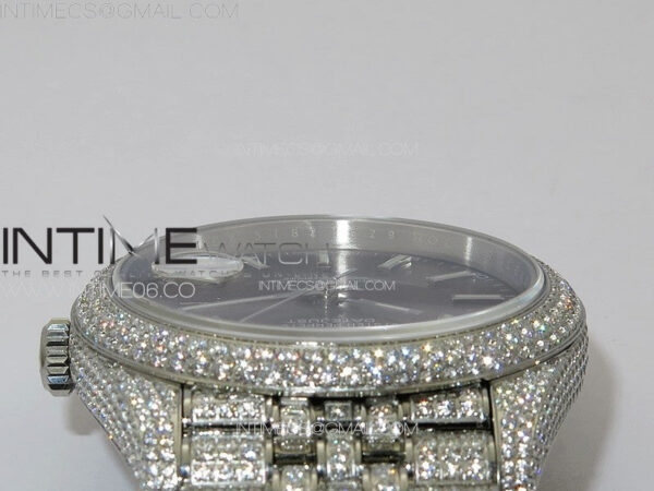 DateJust 41 126334 Full Paved Diamonds BP Best Edition Rhodium Dial Stick Markers on Jubilee Bracelet A2824 - Image 15