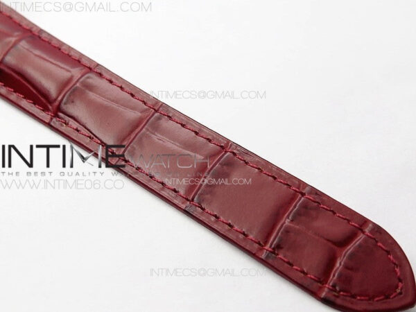 Ballon Bleu 36mm Diamonds Bezel RG K3F 1:1 Best Edition White Textured Dial On Red Leather Strap A076 - Image 17