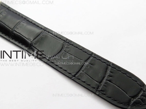 Ballon Bleu 42mm Diamonds Bezel SS K3F 1:1 Best Edition White Texture Dial on Black Leather Strap A2824 - Image 16