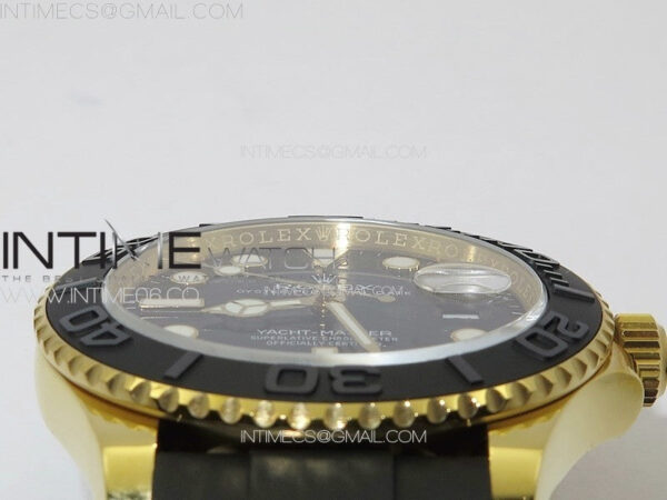 Yacht-Master 126655 YG 3EF 1:1 Best Edition 3D Black Ceramic Bezel on Black Rubber Strap VR3235 - Image 18