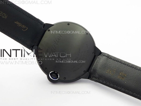 Ballon Bleu 42mm DLC K3F 1:1 Best Edition Black Texture Dial on Black Leather Strap A2824 - Image 18