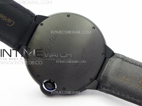 Ballon Bleu 42mm DLC K3F 1:1 Best Edition Black Texture Dial on Black Leather Strap A2824 - Image 19