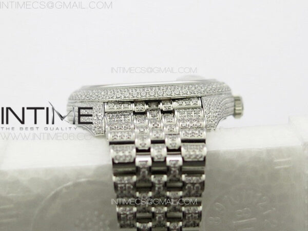 DateJust 41 126334 Full Paved Diamonds BP Best Edition Blue Dial Sticks Markers on Jubilee Bracelet A2824 - Image 19