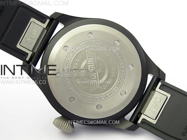 Big Pilot IW329801 Real Ceramic M+F 1:1 Best Edition Black Dial on Black Rubber Strap SEIKO 8N-24 - Image 19