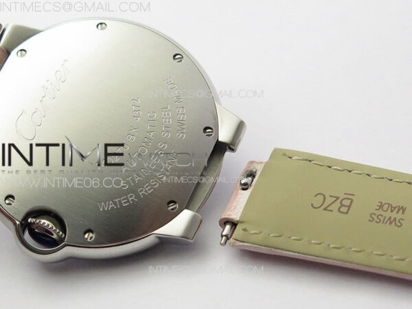 Ballon Bleu 36mm SS K3F 1:1 Best Edition Pink Textured Dial on Pink Leather Strap A076 - Image 20
