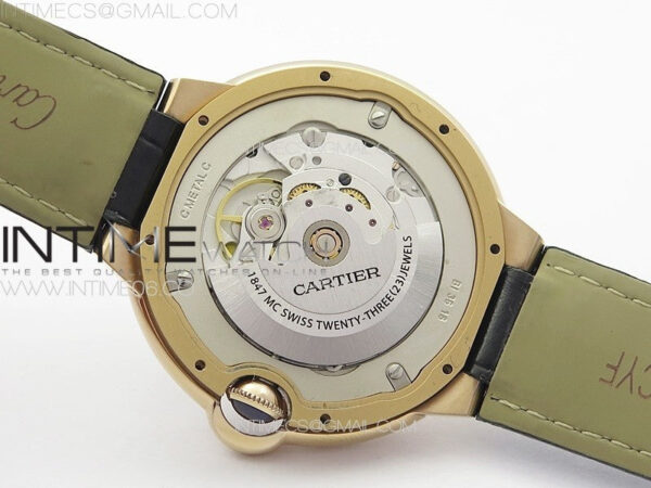 Ballon Bleu 42mm RG K3F 1:1 Best Edition Brown Texture Dial on Brown Leather Strap A2824 - Image 20