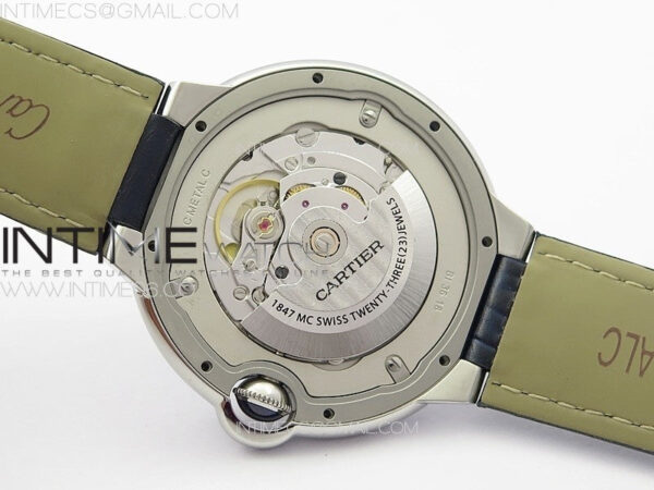 Ballon Bleu 42mm SS K3F 1:1 Best Edition Blue Texture Dial on Blue Leather Strap A2824 - Image 21