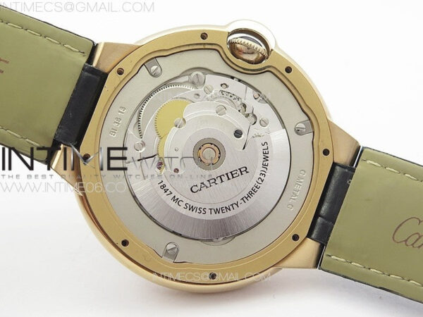 Ballon Bleu 42mm RG K3F 1:1 Best Edition Brown Texture Dial on Brown Leather Strap A2824 - Image 21