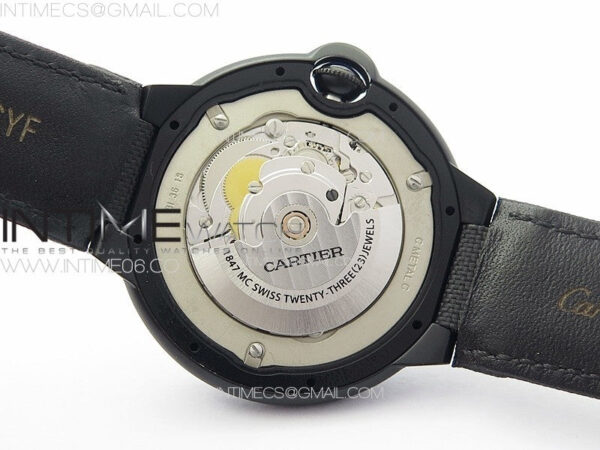 Ballon Bleu 42mm DLC K3F 1:1 Best Edition Black Texture Dial on Black Leather Strap A2824 - Image 22