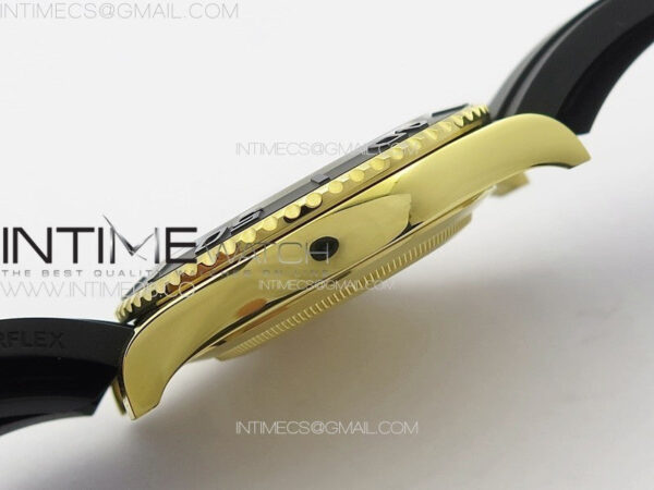 Yacht-Master 126655 YG 3EF 1:1 Best Edition 3D Black Ceramic Bezel on Black Rubber Strap VR3235 - Image 22
