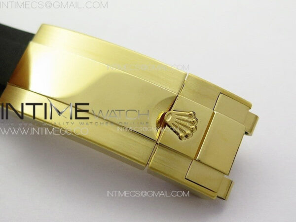 Yacht-Master 126655 YG 3EF 1:1 Best Edition 3D Black Ceramic Bezel on Black Rubber Strap VR3235 - Image 23