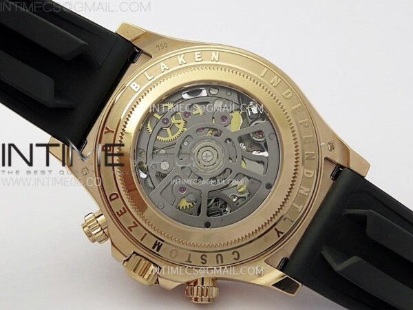 Blacken Daytona RG Rainbow Bezel GETF Best Edition Skeleton Dial on Rubber Strap SA4130 - Image 24