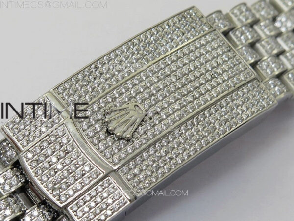 DateJust 41 126300 Full Paved Diamonds Rainbow 904 GSF Best Edition Diamonds Dial Arabic Markers on Jubilee Bracelet VR3235 - Image 25