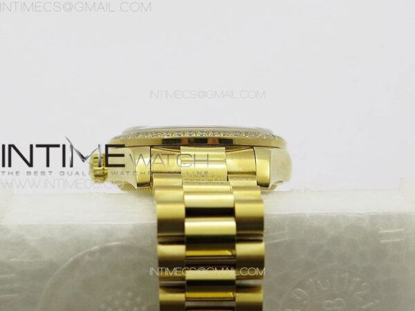 DateJust 31mm YG APSF Best Edition Green Flowers Crystals Dial on President Bracelet A2824 - Image 25