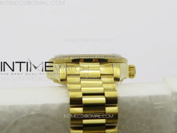 DateJust 31mm YG APSF Best Edition Green Flowers Crystals Dial on President Bracelet A2824 - Image 26