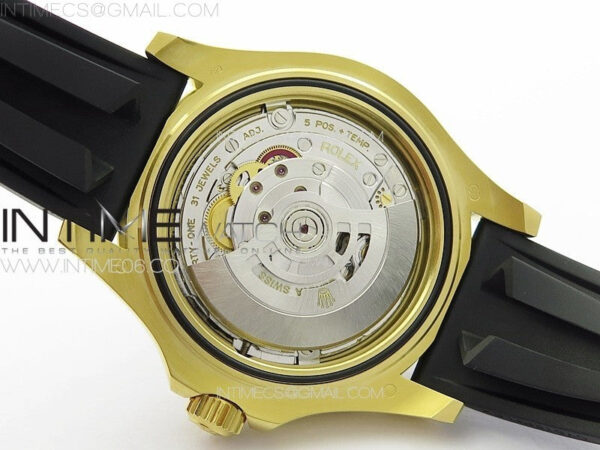 Yacht-Master 126655 YG 3EF 1:1 Best Edition 3D Black Ceramic Bezel on Black Rubber Strap VR3235 - Image 35