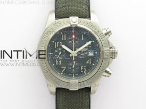AVENGER BANDIT E1338310 TI V9F 1:1 BEST EDITION GRAY DIAL ON GRAY NYLON STRAP A7750 (FREE EXTRA STRAP)