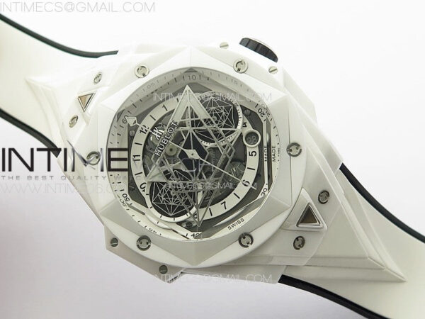 Big Bang Sang Bleu II White Ceramic ZF Best Edition on White Rubber Strap A1240 - Image 2