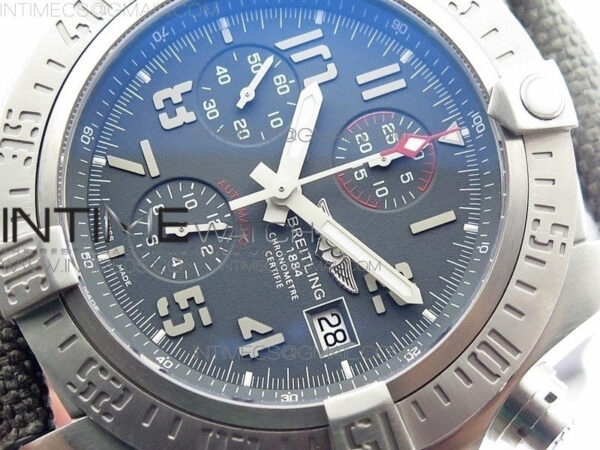 AVENGER BANDIT E1338310 TI V9F 1:1 BEST EDITION GRAY DIAL ON GRAY NYLON STRAP A7750 (FREE EXTRA STRAP) - Image 4
