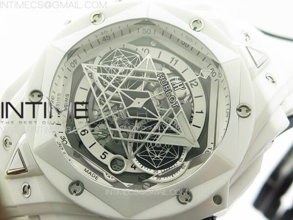 Big Bang Sang Bleu II White Ceramic ZF Best Edition on White Rubber Strap A1240 - Image 4