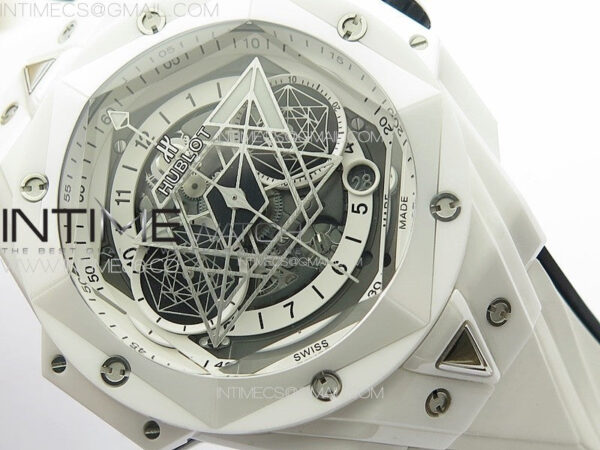 Big Bang Sang Bleu II White Ceramic ZF Best Edition on White Rubber Strap A1240 - Image 6